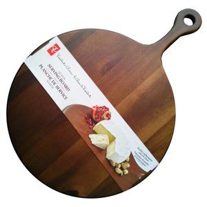 President's Choice Acacia Serving Board, 14" Diameter, Brand New